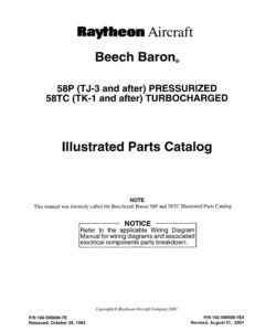 Beech Baron 58P 58TC Illustrated Parts Catalog, PN102-590000-7E