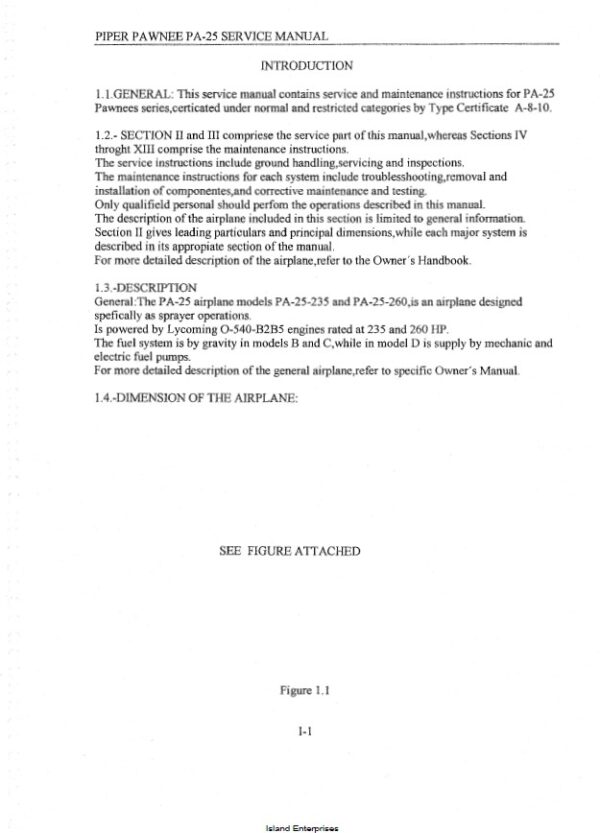Piper Pawnee Service Manual PA-25 150 235 260 Part Number 753 520.2