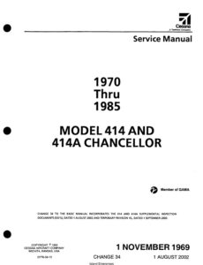 Cessna Model 414 and 414A Chancellor Service Manual D778-34-13