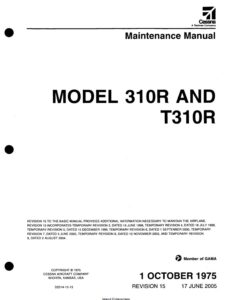 cessna 310r maintenance manual